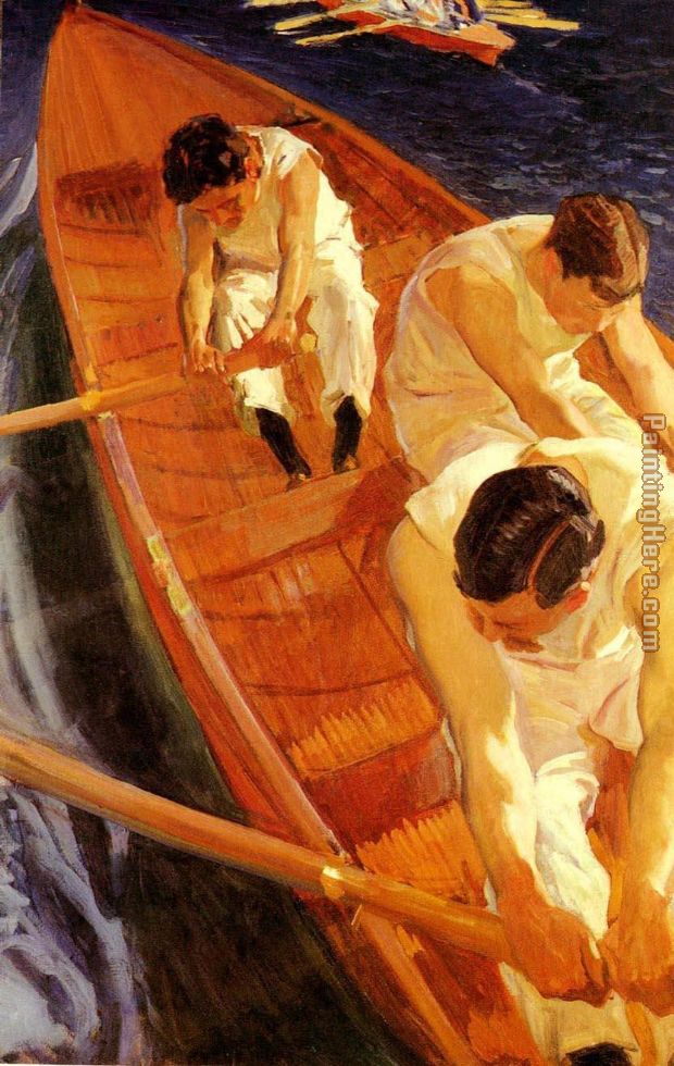 In the Rowing Boat Zarauz painting - Joaquin Sorolla y Bastida In the Rowing Boat Zarauz art painting